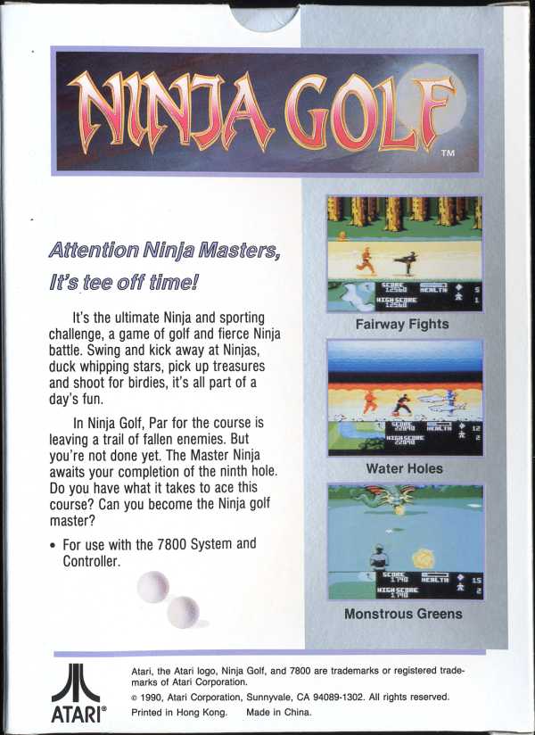 Ninja Golf Box Scan - Back
